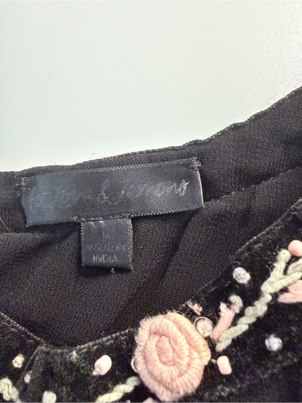 For Love & Lemons Rosemarie Black Maxi Dress with Pink Floral & Bows Embroidery - Picture 3 of 11